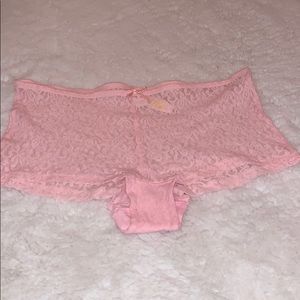 Pink Victoria’s Secret lace boy short panty